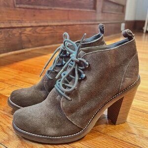 Kelsi Dagger Suede Stacked Heel Booties